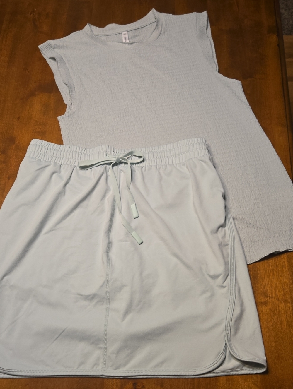 Wishlist Light Green Textured Two-Piece Loungewear Set